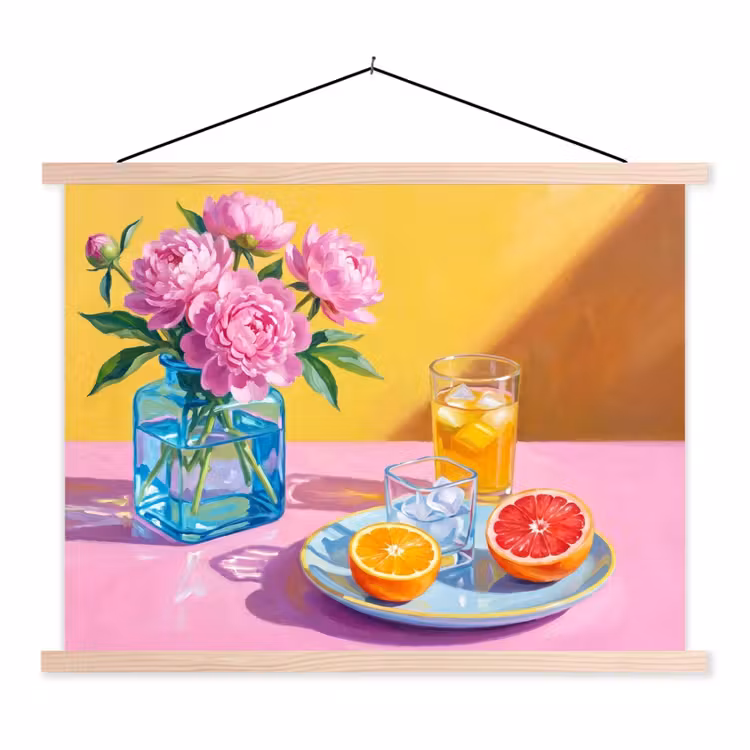 Schoolplaat - Bloemen - Roze - Modern — 1