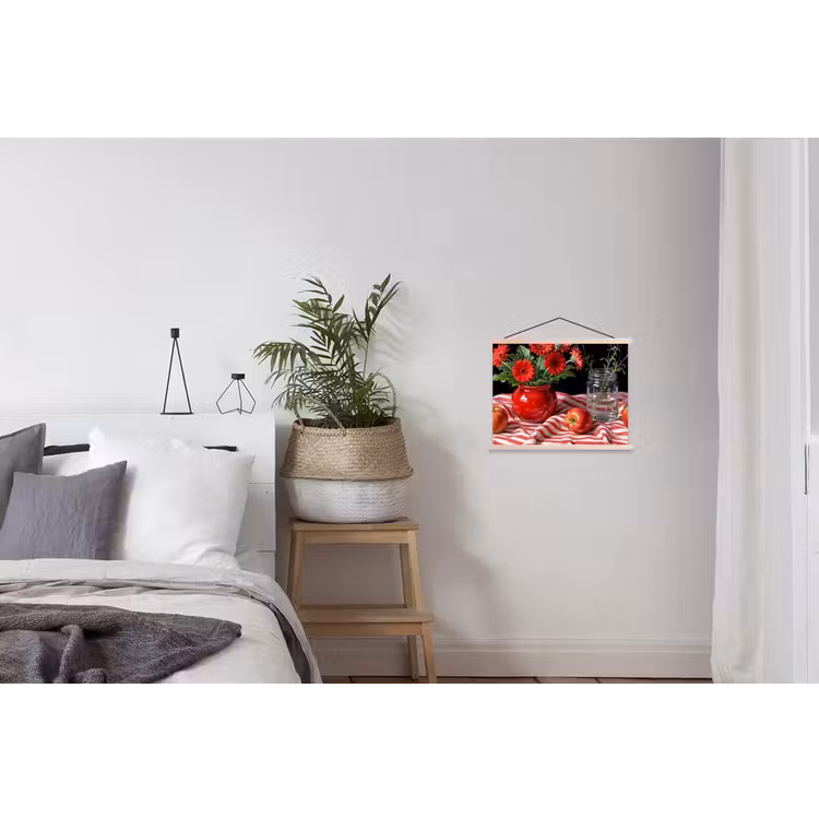 Schoolplaat - Rode bloemen - Vaas — 2
