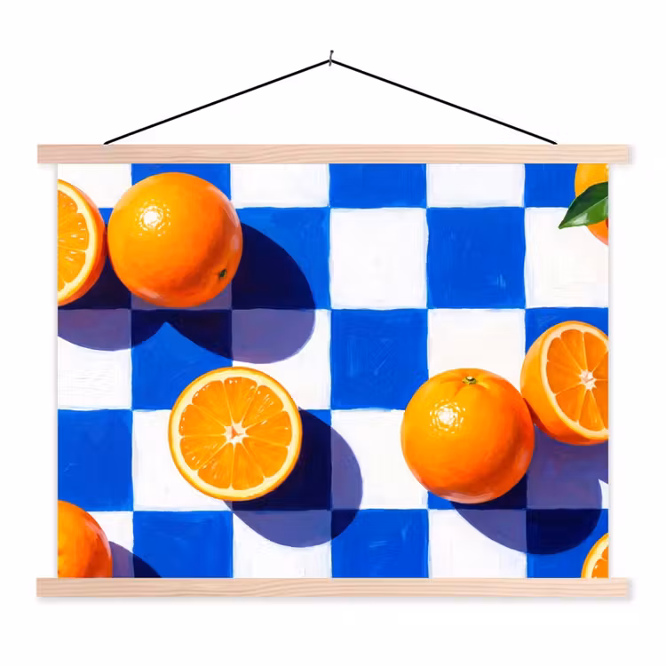 Schoolplaat - Sinaasappel - Geruit - Eten — 1
