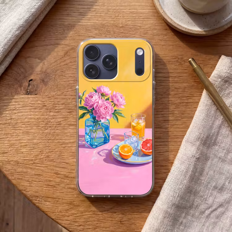 Telefoonhoesje Softcase - Bloemen - Roze - Modern — 2