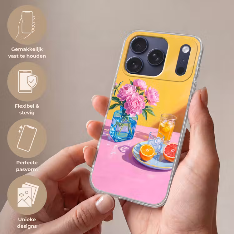 Telefoonhoesje Softcase - Bloemen - Roze - Modern — 4