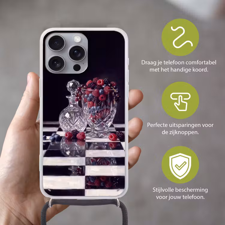 Telefoonhoesje met koord - Bessen - Kristal - Stilleven — 4