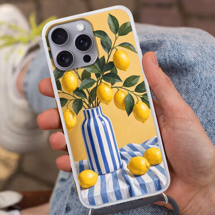 Telefoonhoesje met koord - Citroen - Stilleven - Modern — 2