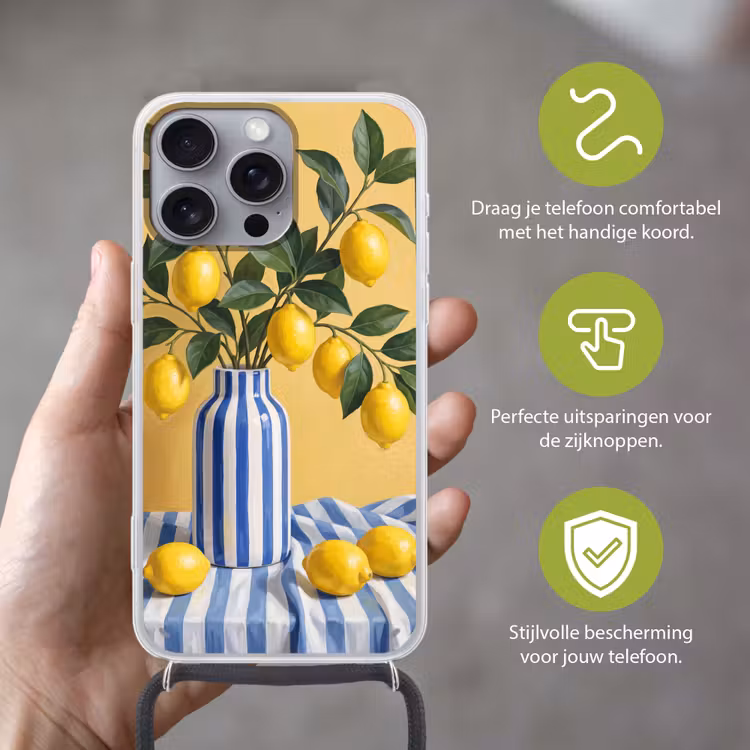 Telefoonhoesje met koord - Citroen - Stilleven - Modern — 4