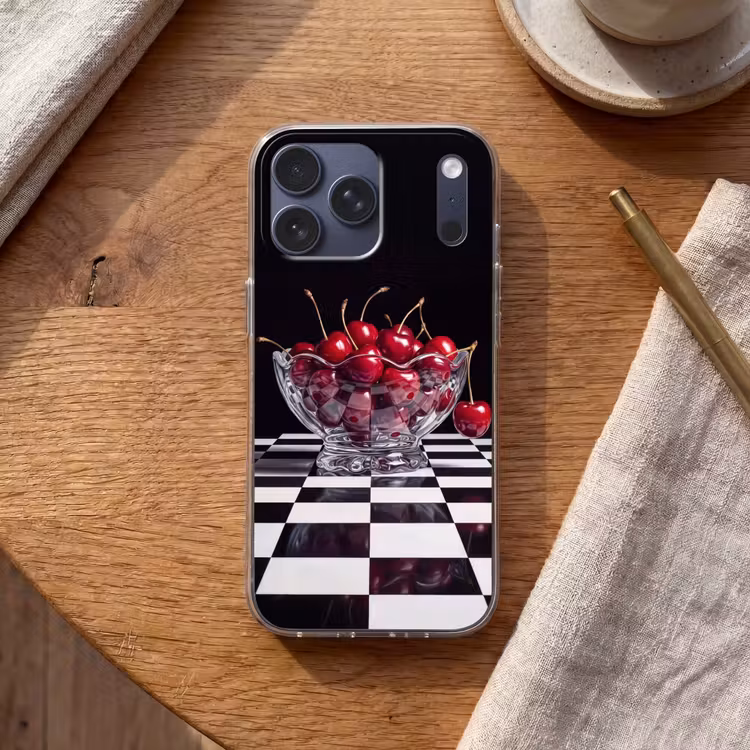 Telefoonhoesje Softcase - Eten - Kersen - Rood — 2