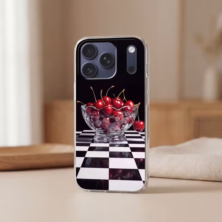 Telefoonhoesje Softcase - Eten - Kersen - Rood — 3