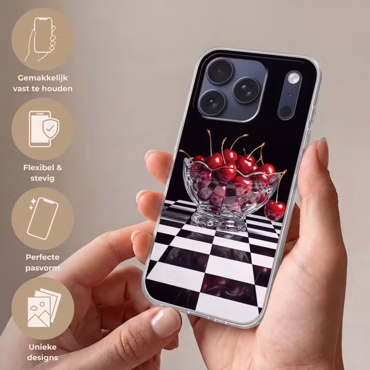 Telefoonhoesje Softcase - Eten - Kersen - Rood — 4