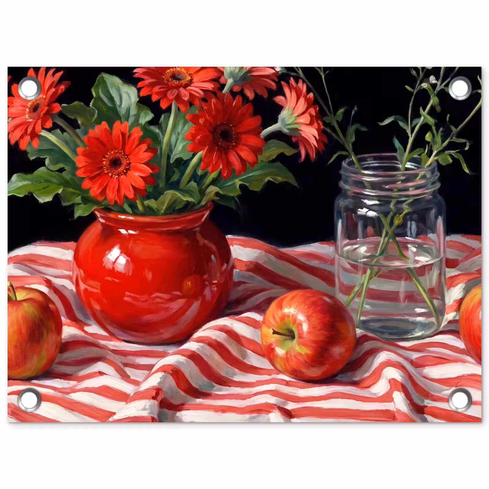 Tuinposter - Rode bloemen - Vaas — 1