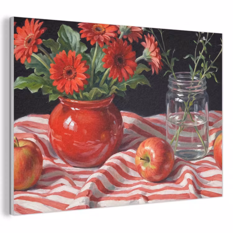 Akoestisch schilderij - Rode bloemen - Vaas — 1