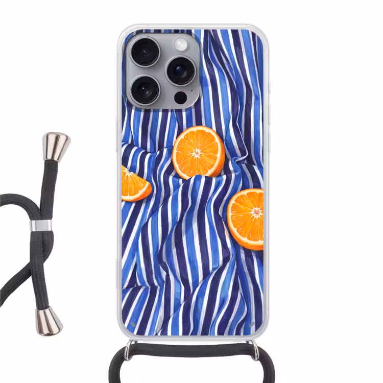 Telefoonhoesje met koord - Eten - Fruit - Oranje — 1