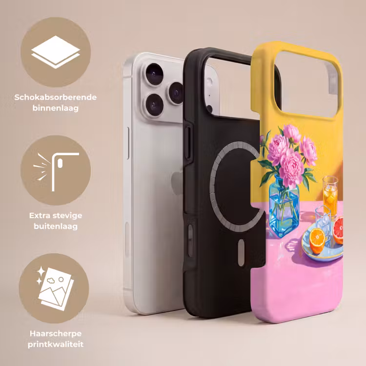 Telefoonhoesje Toughcase - Bloemen - Roze - Modern — 3