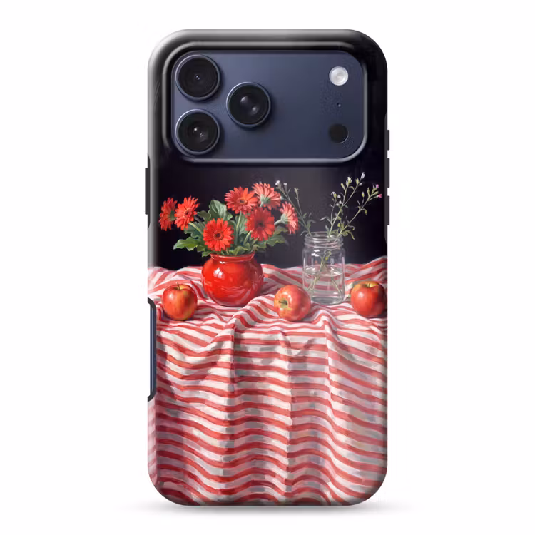 Telefoonhoesje Toughcase - Rode bloemen - Vaas — 1