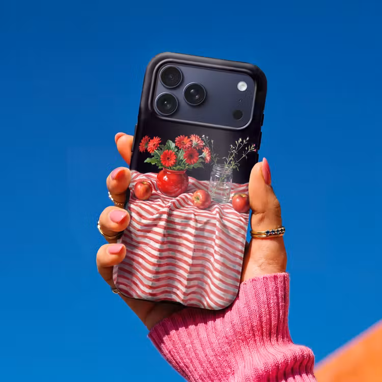 Telefoonhoesje Toughcase - Rode bloemen - Vaas — 2
