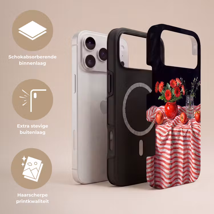 Telefoonhoesje Toughcase - Rode bloemen - Vaas — 3