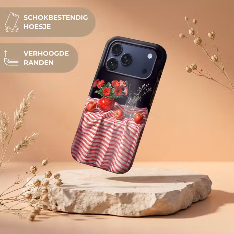 Telefoonhoesje Toughcase - Rode bloemen - Vaas — 5