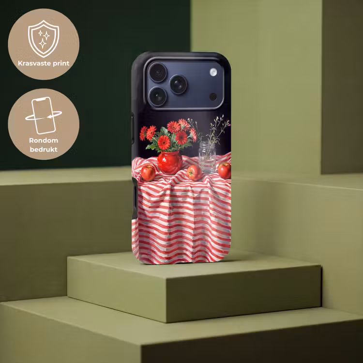 Telefoonhoesje Toughcase - Rode bloemen - Vaas — 7