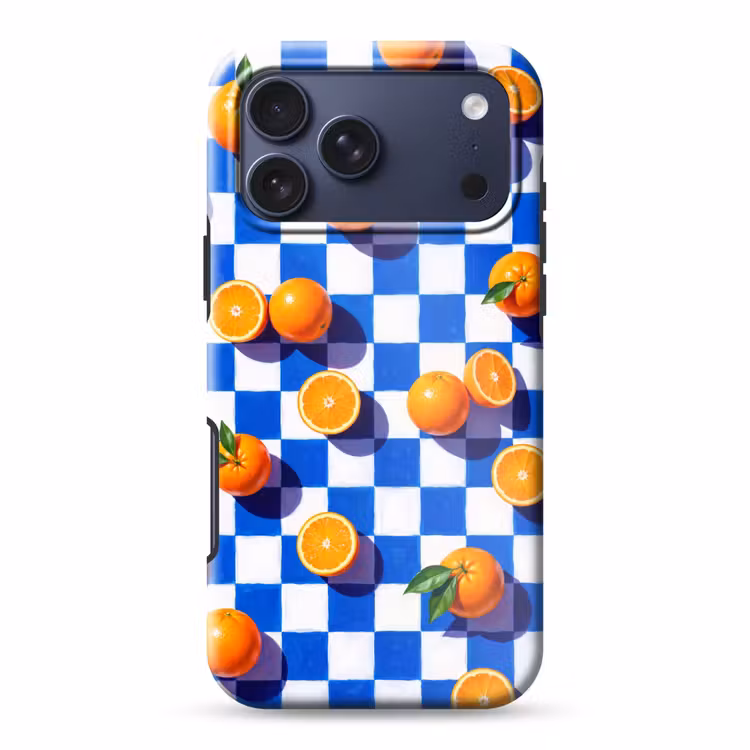 Telefoonhoesje Toughcase - Sinaasappel - Geruit - Eten — 1