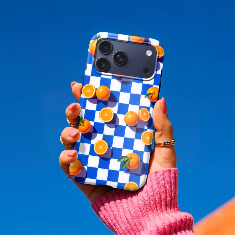 Telefoonhoesje Toughcase - Sinaasappel - Geruit - Eten — 2