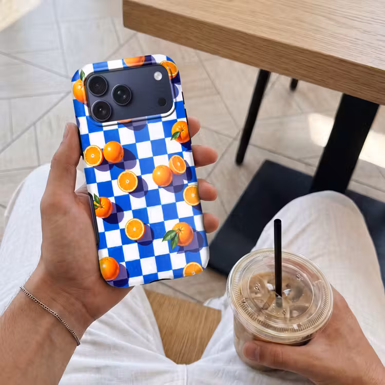 Telefoonhoesje Toughcase - Sinaasappel - Geruit - Eten — 4