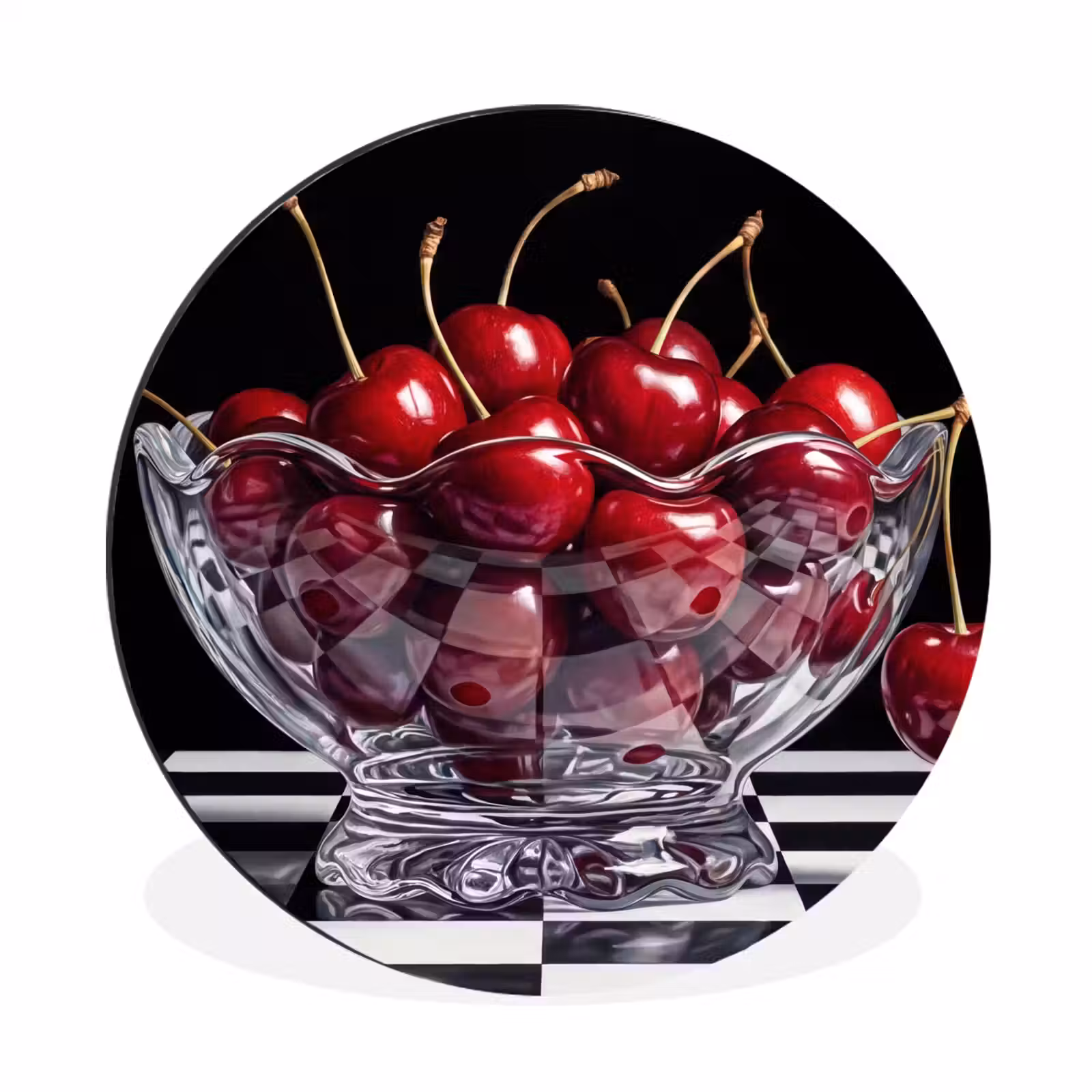 Wandcirkel - Aluminium - Eten - Kersen - Rood — 1