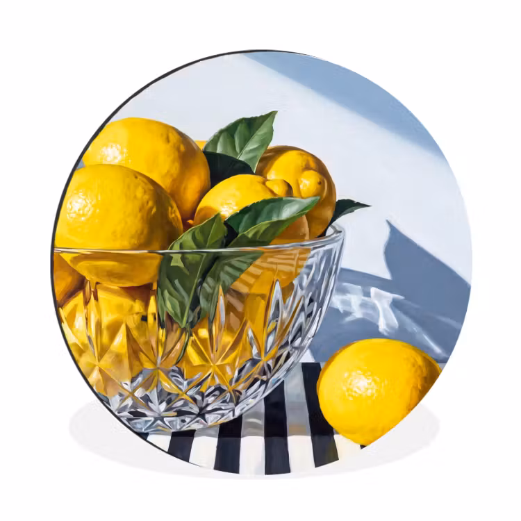 Wandcirkel - Aluminium - Citroenen - Fruit - Geel — 1