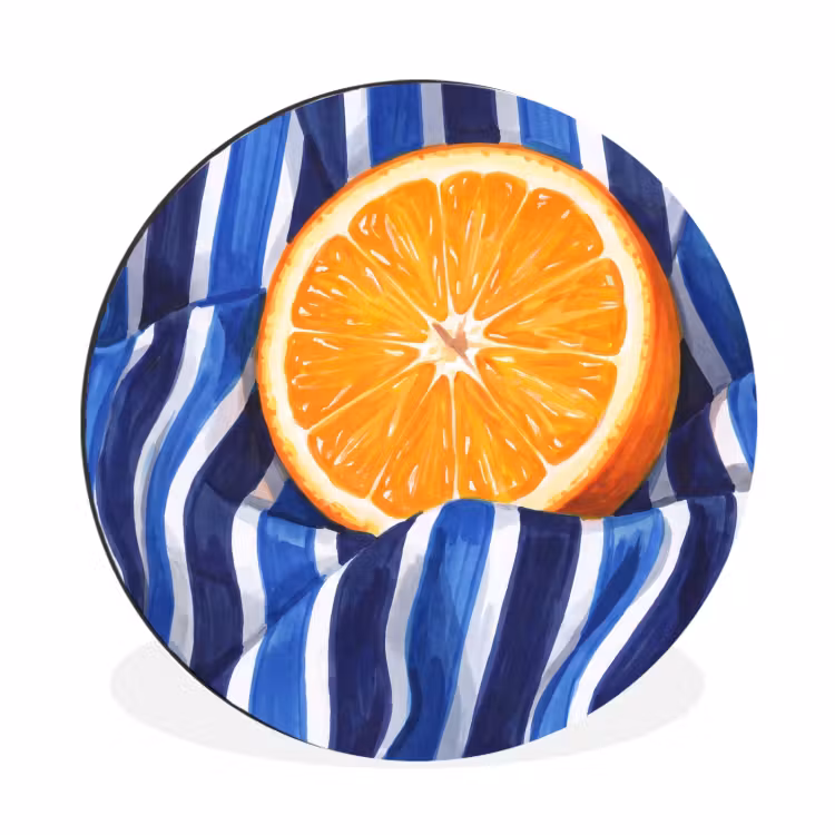 Wandcirkel - Aluminium - Eten - Fruit - Oranje — 1