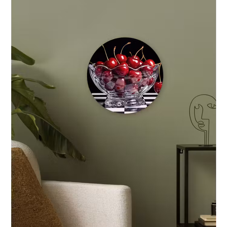 Wandcirkel - Glas - Eten - Kersen - Rood — 3