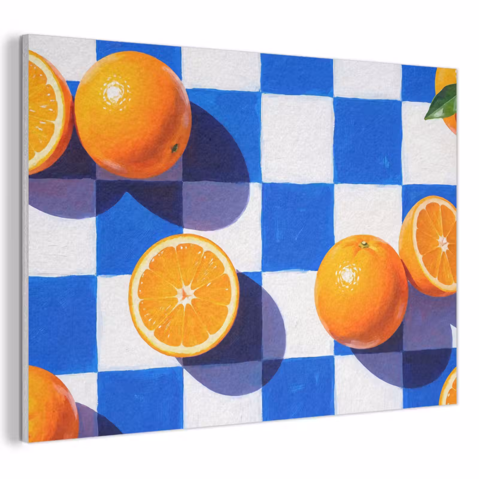 Akoestisch schilderij - Sinaasappel - Geruit - Eten — 1