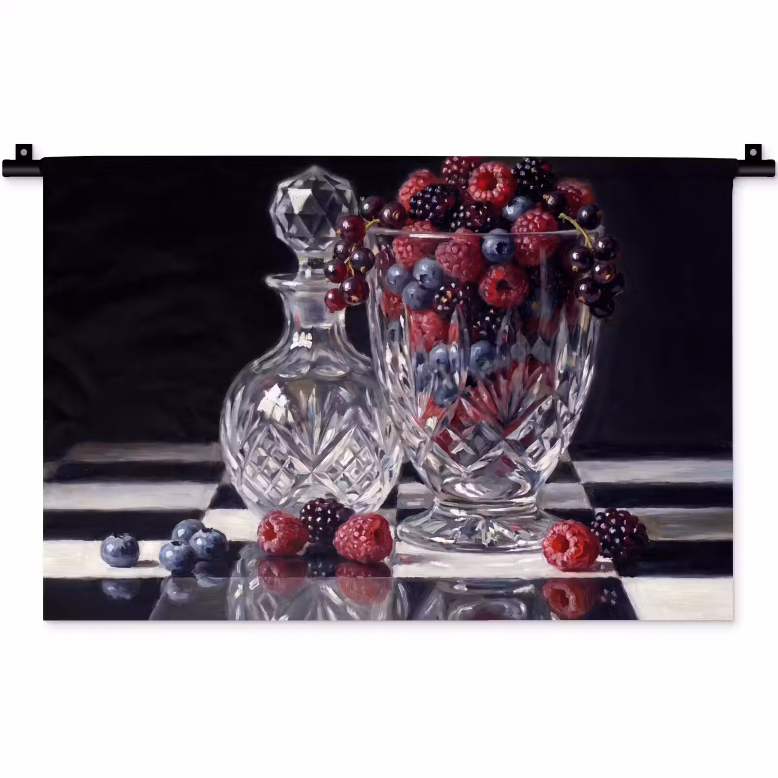 Wandkleed - Bessen - Kristal - Stilleven — 1