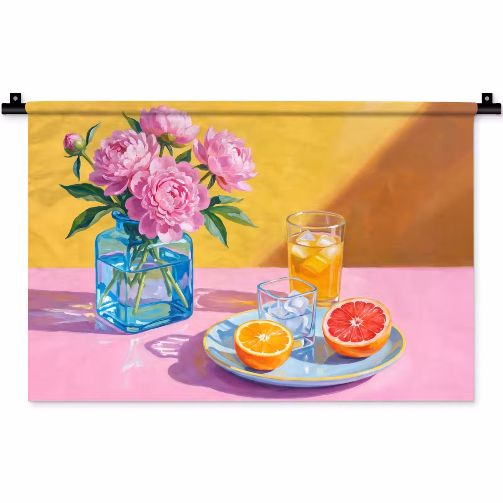Wandkleed - Bloemen - Roze - Modern — 1