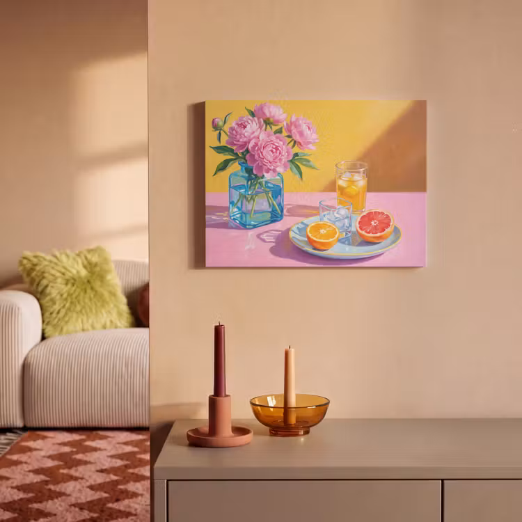 Akoestisch schilderij - Bloemen - Roze - Modern — 2
