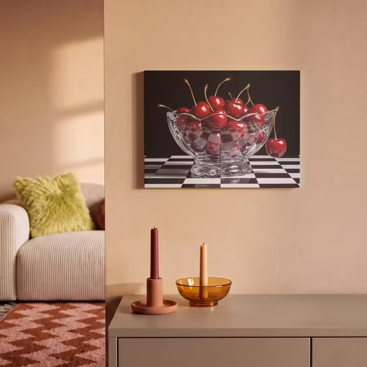 Akoestisch schilderij - Eten - Kersen - Rood — 2