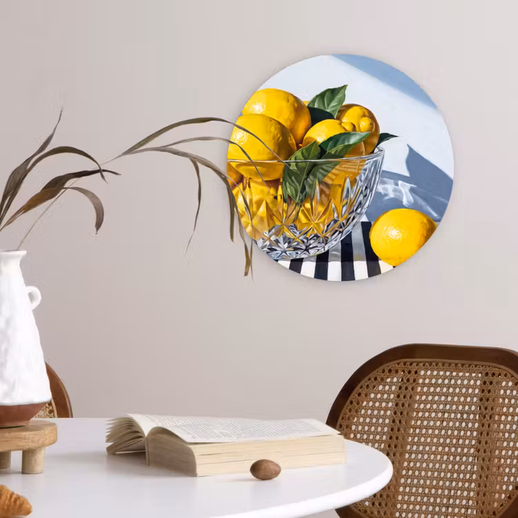 Wandcirkel - Glas - Citroenen - Fruit - Geel — 4