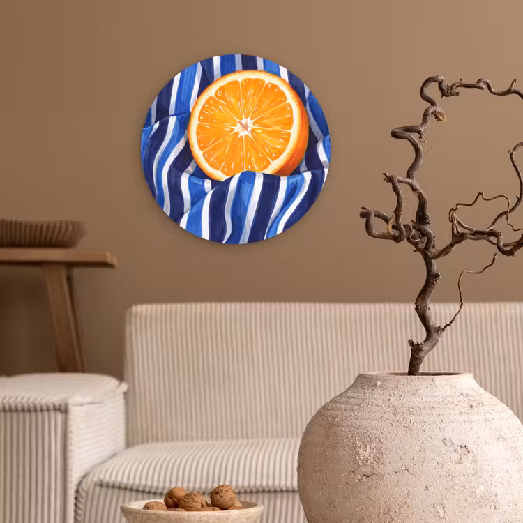 Wandcirkel - Glas - Eten - Fruit - Oranje — 2