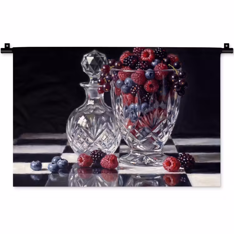 Wandkleed - Bessen - Kristal - Stilleven — 1