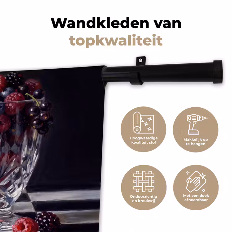 Wandkleed - Bessen - Kristal - Stilleven — 3