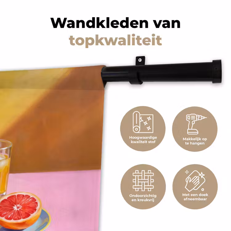 Wandkleed - Bloemen - Roze - Modern — 3