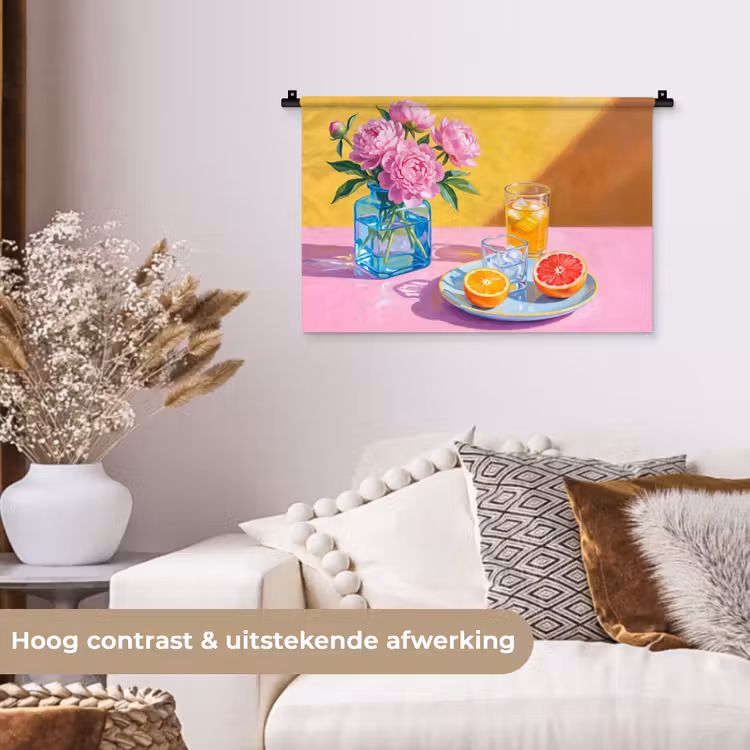 Wandkleed - Bloemen - Roze - Modern — 4