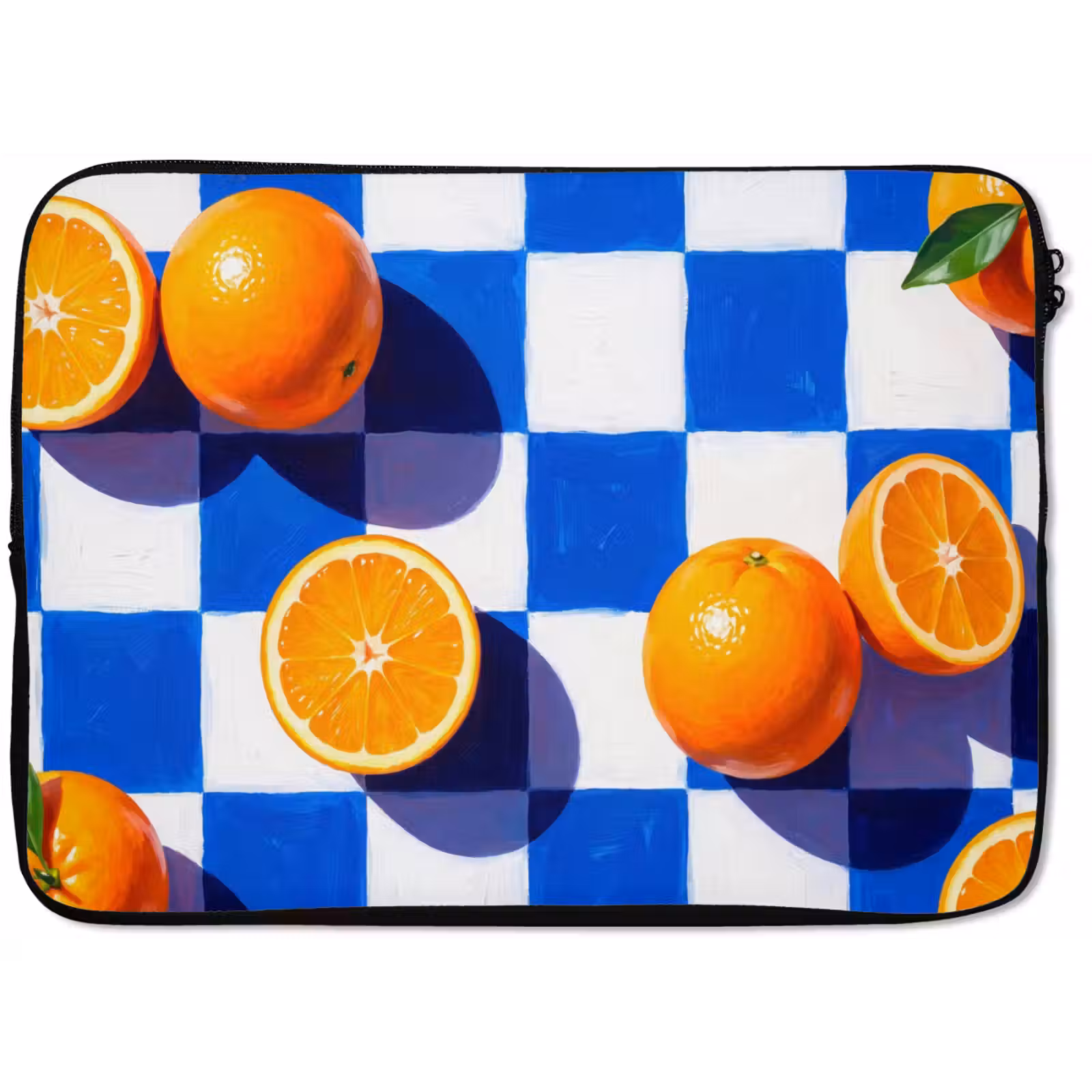 Laptophoes - Sinaasappel - Geruit - Eten — 1