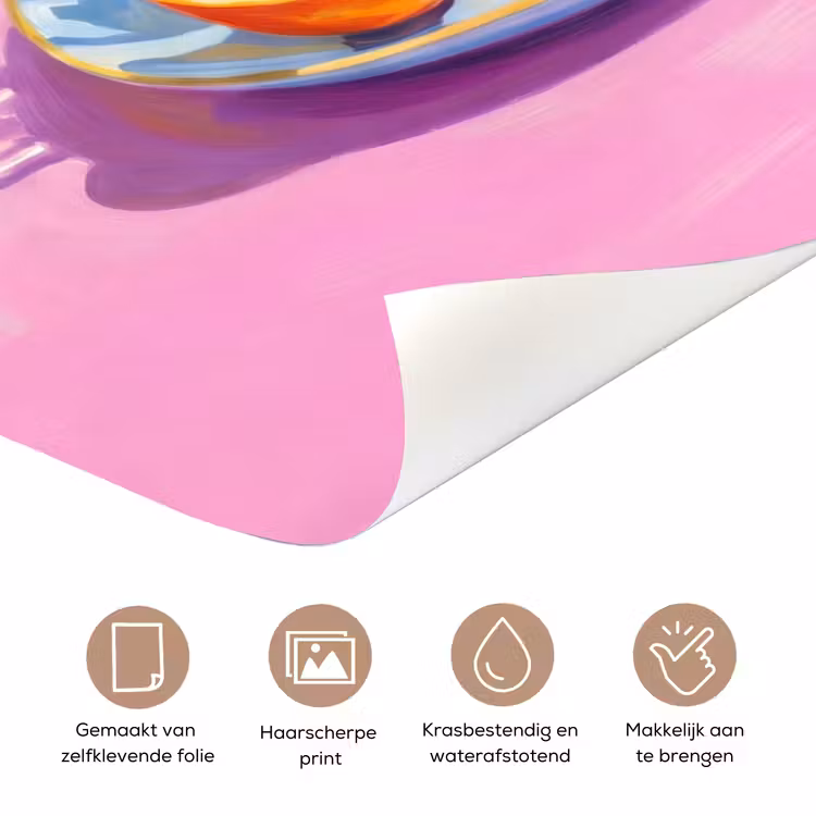 Deursticker - Bloemen - Roze - Modern — 3