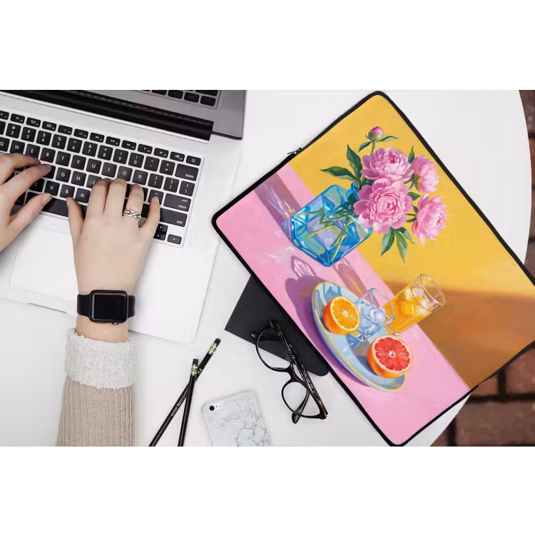 Laptophoes - Bloemen - Roze - Modern — 3