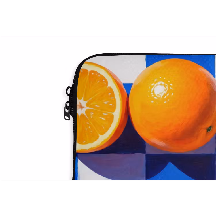 Laptophoes - Sinaasappel - Geruit - Eten — 5