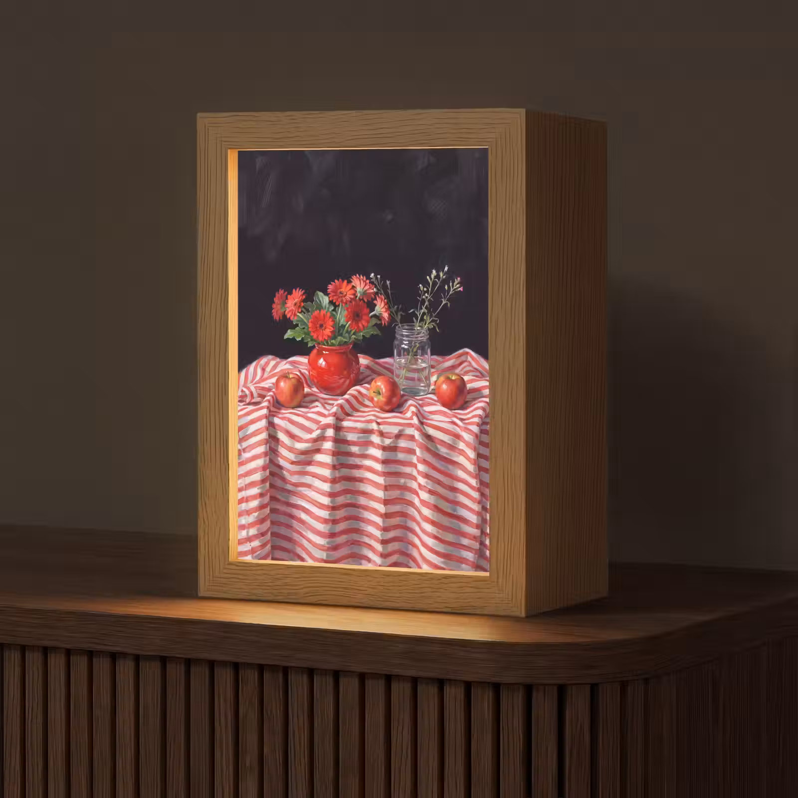 Tafellamp - Rode bloemen - Vaas — 1