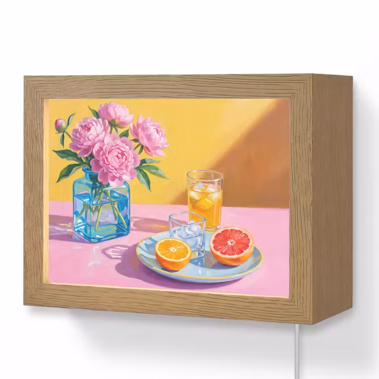 Lightbox - Wandlamp - Bloemen - Roze - Modern — 1