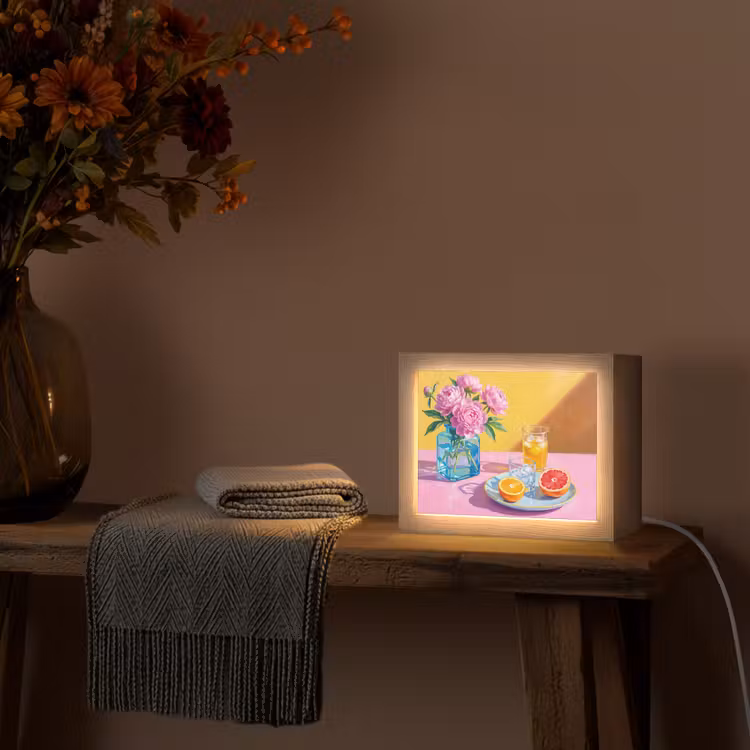 Lightbox - Wandlamp - Bloemen - Roze - Modern — 5