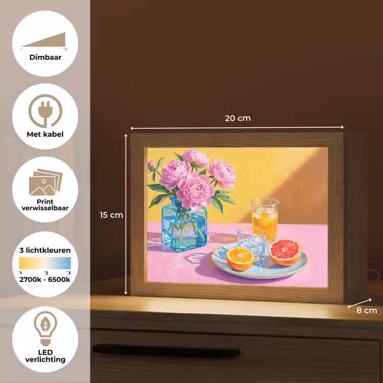 Lightbox - Wandlamp - Bloemen - Roze - Modern — 9