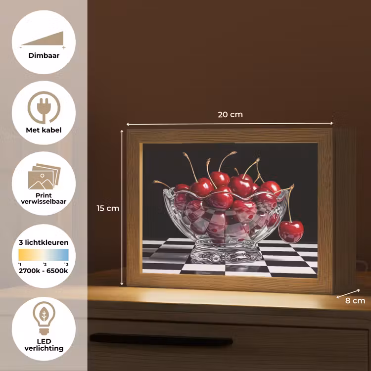 Lightbox - Wandlamp - Eten - Kersen - Rood — 9