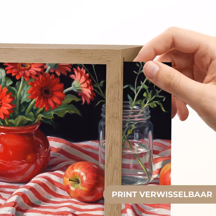 Lightbox - Wandlamp - Rode bloemen - Vaas — 6