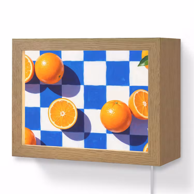 Lightbox - Wandlamp - Sinaasappel - Geruit - Eten — 1
