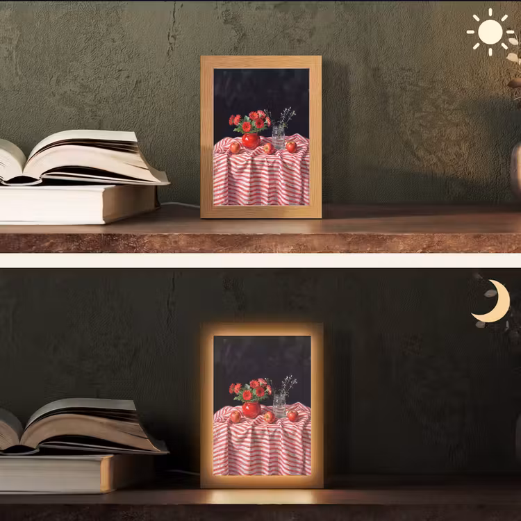 Tafellamp - Rode bloemen - Vaas — 5
